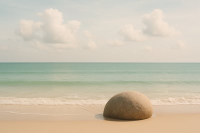 A calming blend of air, earth, and sea elements represented through serene imagery A calming blend of air, earth, and sea elements represented through serene imagery